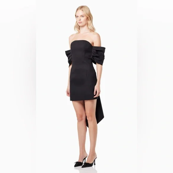 Elliatt Calypso Dress | NWT Bow Back Detail Mini Dress in Black Size XS/6 - Picture 3 of 8